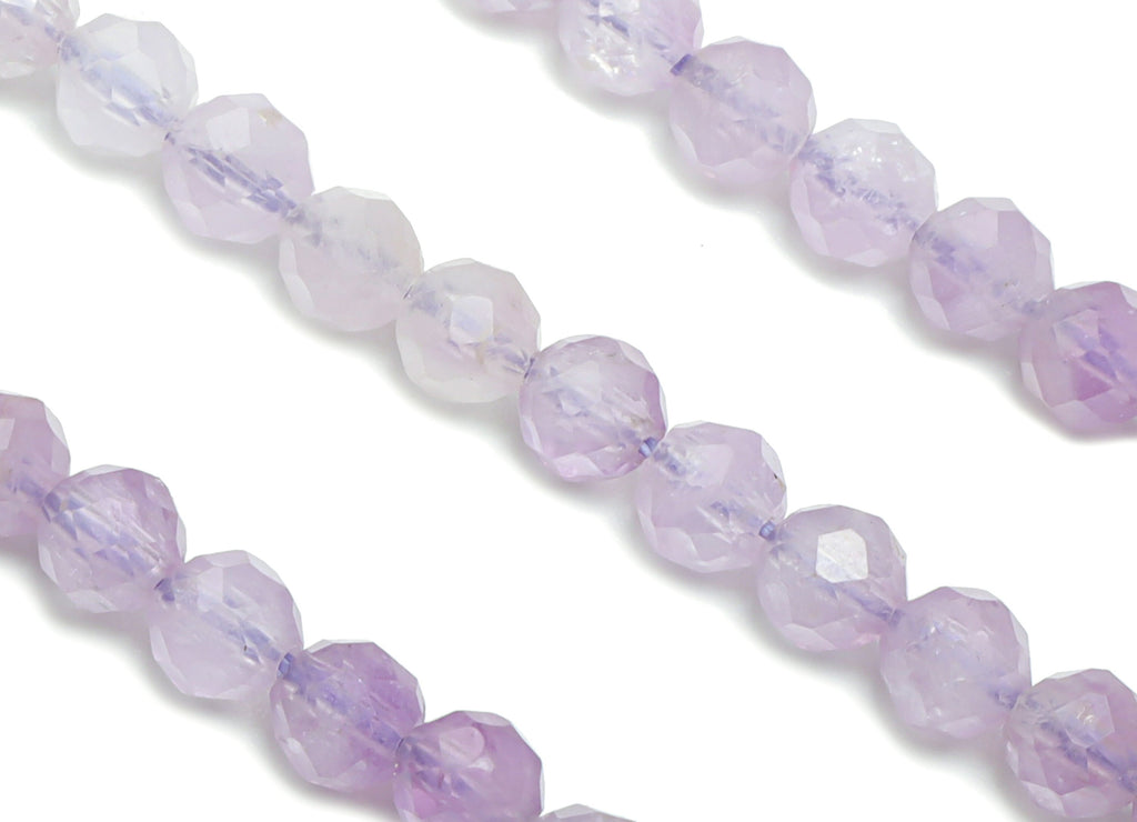 Lavender Round Beads 3mm - 15.5 inch - Faceted Round Gemstone Beads - Natural Stone Beads - 3x3mm - NS1534 - DOMEDBAZAAR