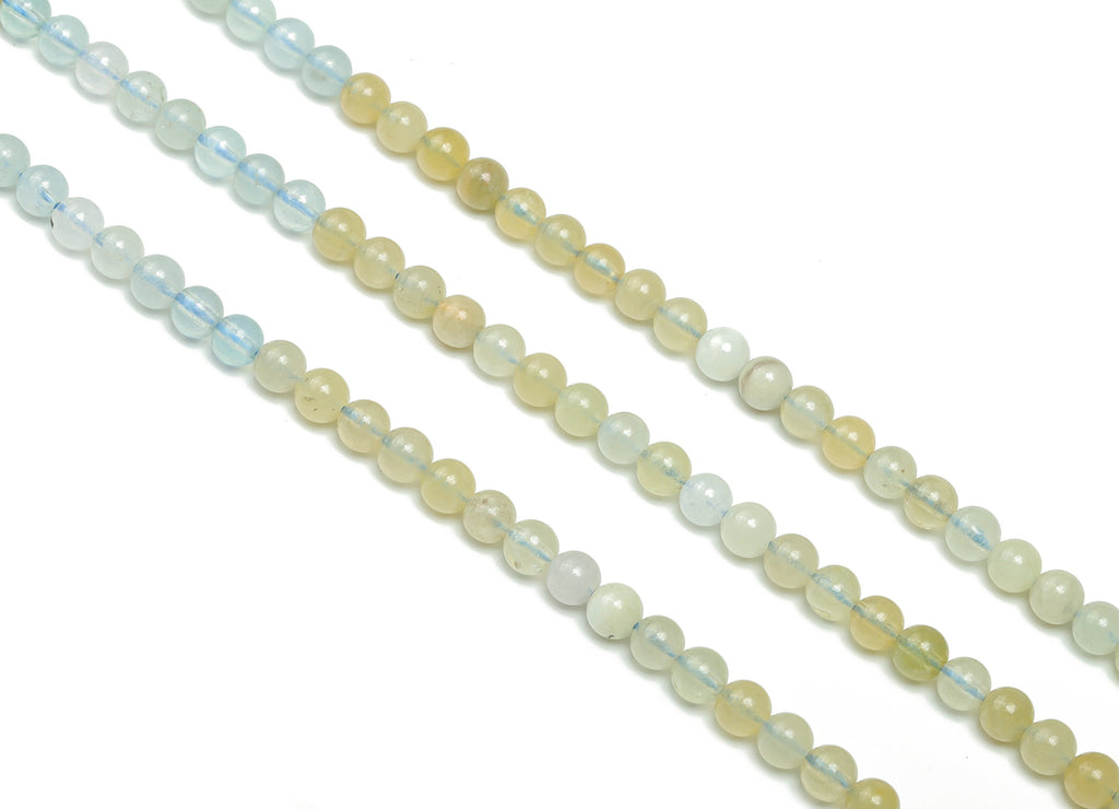 Aquamarine Round Beads 4mm - 15.5 inch - Round Gemstone Beads - Natural Stone Beads - 4x4mm - NS1483 - DOMEDBAZAAR