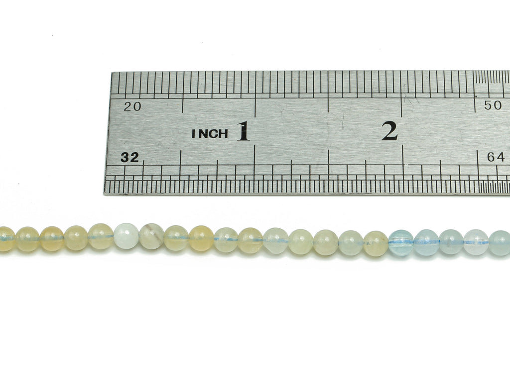 Aquamarine Round Beads 4mm - 15.5 inch - Round Gemstone Beads - Natural Stone Beads - 4x4mm - NS1483 - DOMEDBAZAAR