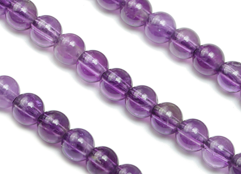Amethyst Round Beads 4mm - 15.5 inch - Round Gemstone Beads - Natural Stone Beads - 4x4mm - NS1503 - DOMEDBAZAAR