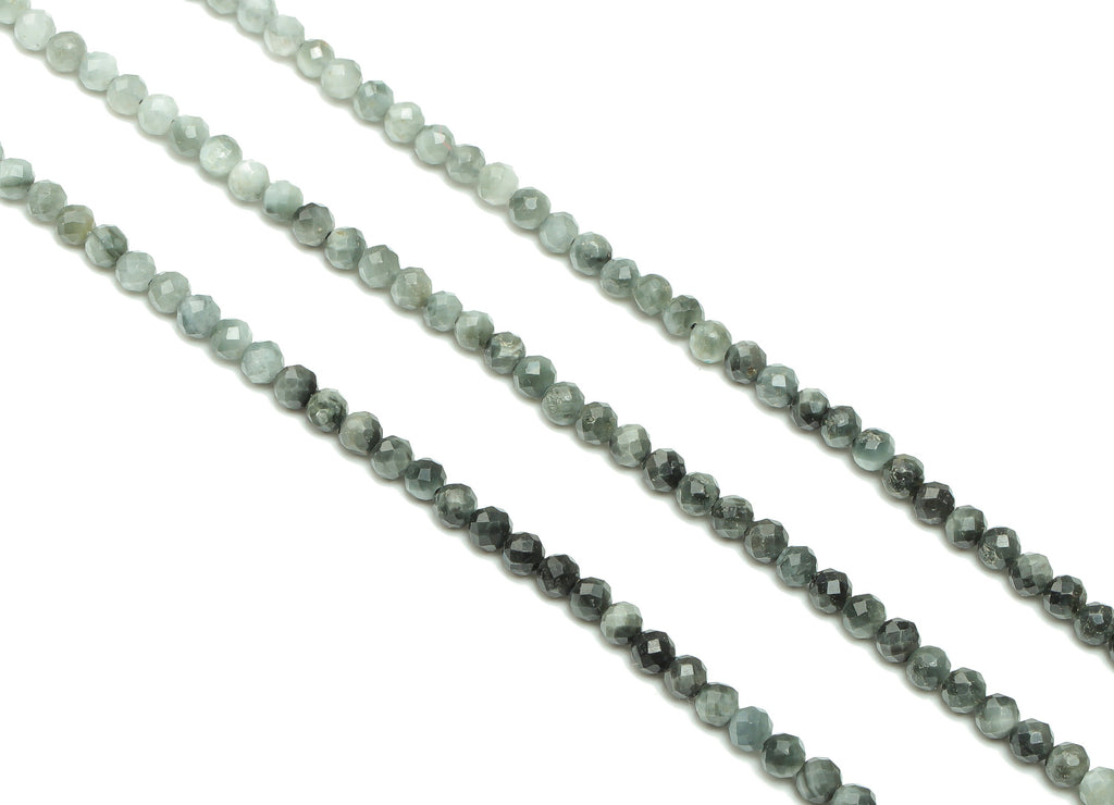 The eagle ’s Eye Round Beads 3mm - 15.5 inch - Faceted Round Gemstone Beads - Natural Stone Beads - 3x3mm - NS1514 - DOMEDBAZAAR