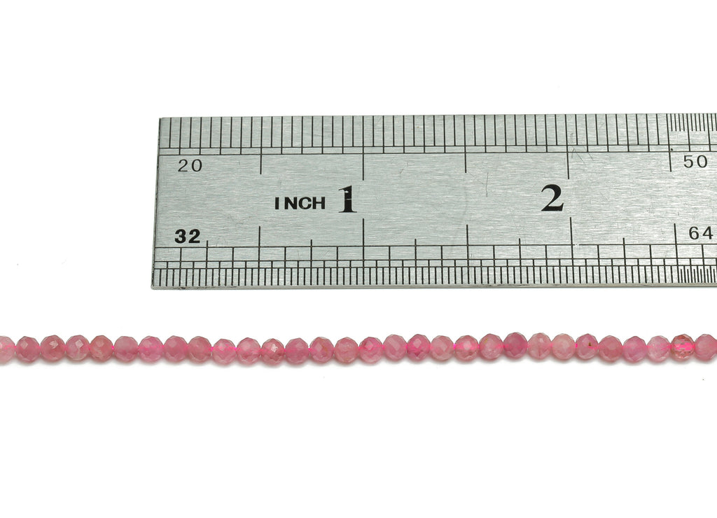 Pink Tourmaline Round Beads 3mm - 15.5 inch - Faceted Round Gemstone Beads - Natural Stone Beads - 3x3mm - NS1491 - DOMEDBAZAAR