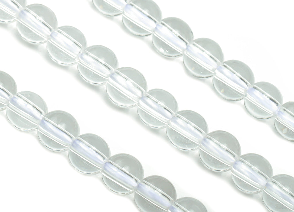 White Crystal Round Beads 4mm - 15.5 inch - Round Gemstone Beads - Natural Stone Beads - 4x4mm - NS1535 - DOMEDBAZAAR
