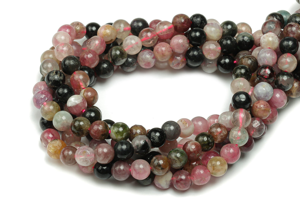 Tourmaline Round Beads 5mm - 15.5 inch - Round Gemstone Beads - Natural Stone Beads - 5x5m - NS1536 - DOMEDBAZAAR