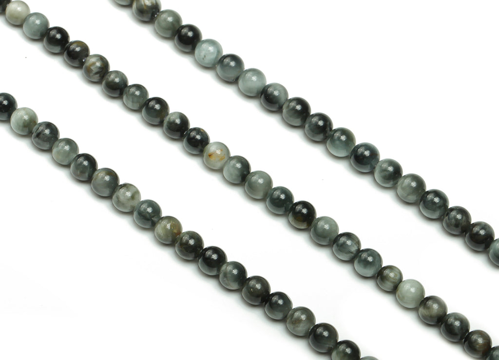 The Eagle‘s Eye Round Beads 4mm - 15.5 inch - Round Gemstone Beads - Natural Stone Beads - 4x4m - NS1508 - DOMEDBAZAAR