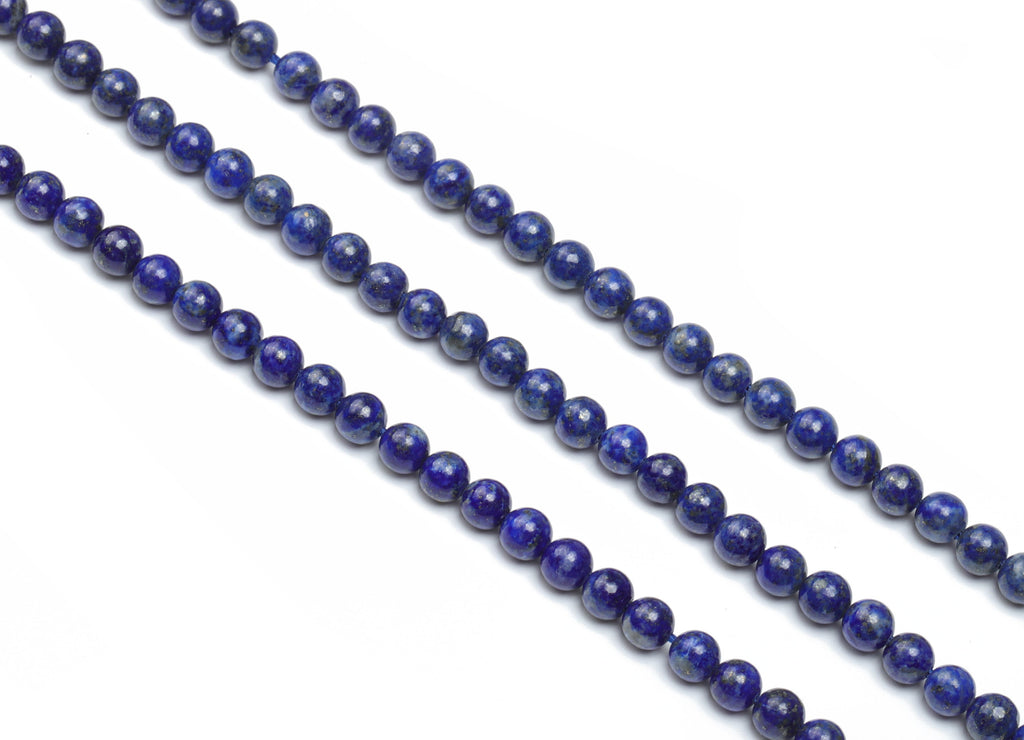 Lapis Lazuli Round Beads 4mm - 15.5 inch - Round Gemstone Beads - Natural Stone Beads - 4x4m - NS1497 - DOMEDBAZAAR