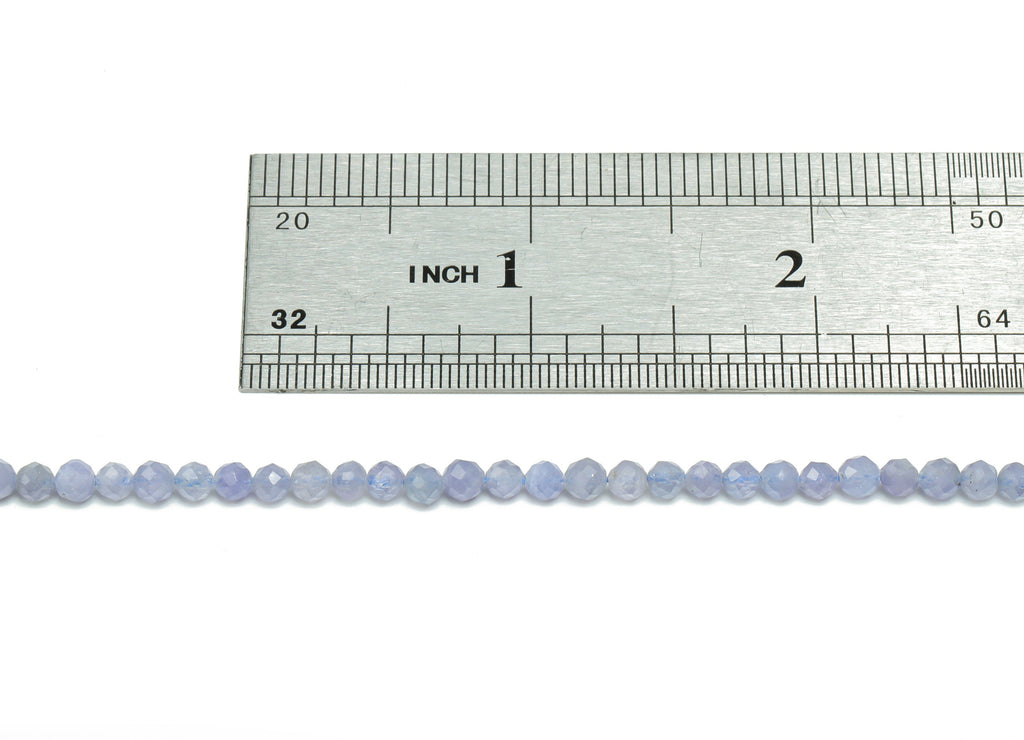 Tanzanite Round Beads 4mm - 15.5 inch - Faceted Round Gemstone Beads - Natural Stone Beads - 4mm x 4mm - NS1495 - DOMEDBAZAAR