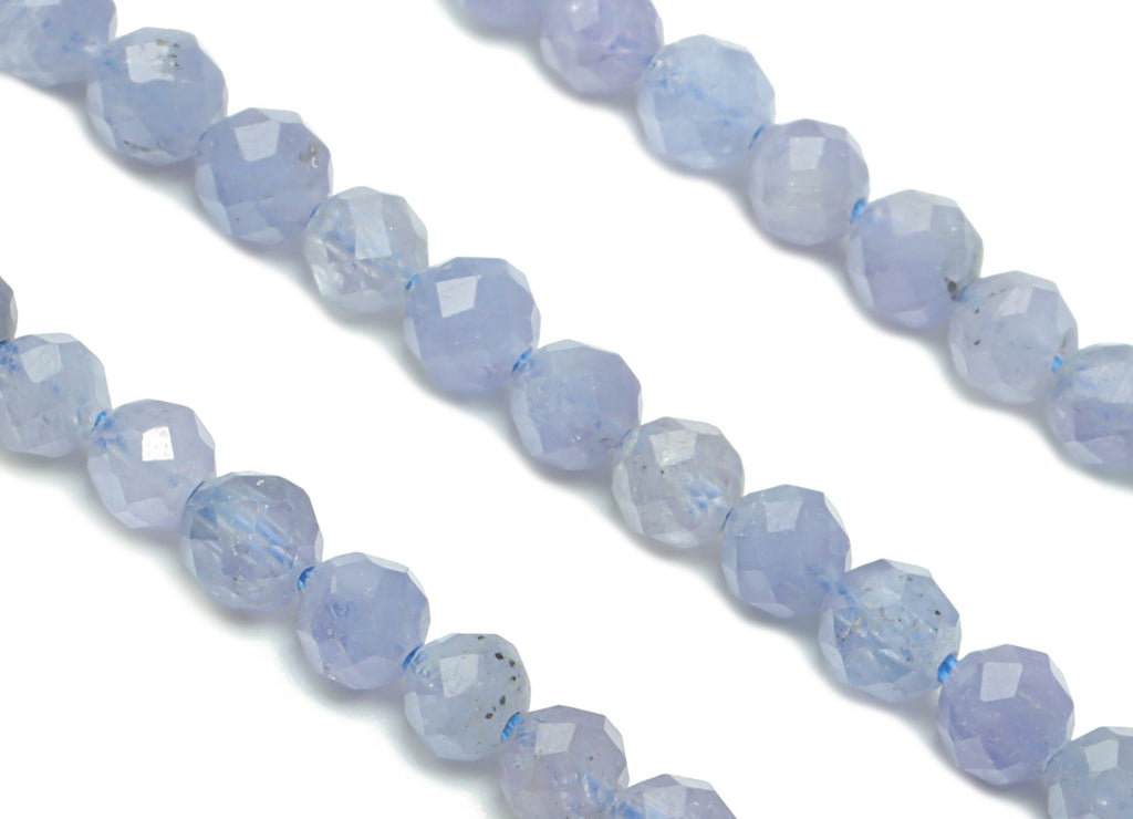 Tanzanite Round Beads 4mm - 15.5 inch - Faceted Round Gemstone Beads - Natural Stone Beads - 4mm x 4mm - NS1495 - DOMEDBAZAAR