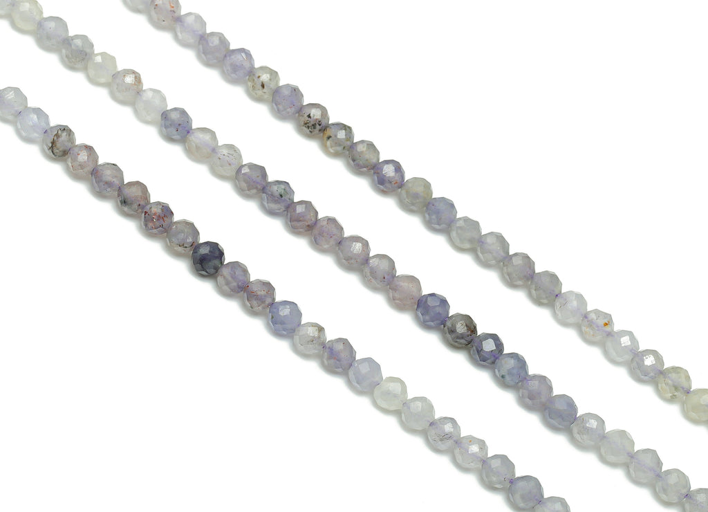 Iolite Round Beads 4mm - 15.5 inch - Round Gemstone Beads - Natural Stone Beads - 3.4mm - NS1492 - DOMEDBAZAAR