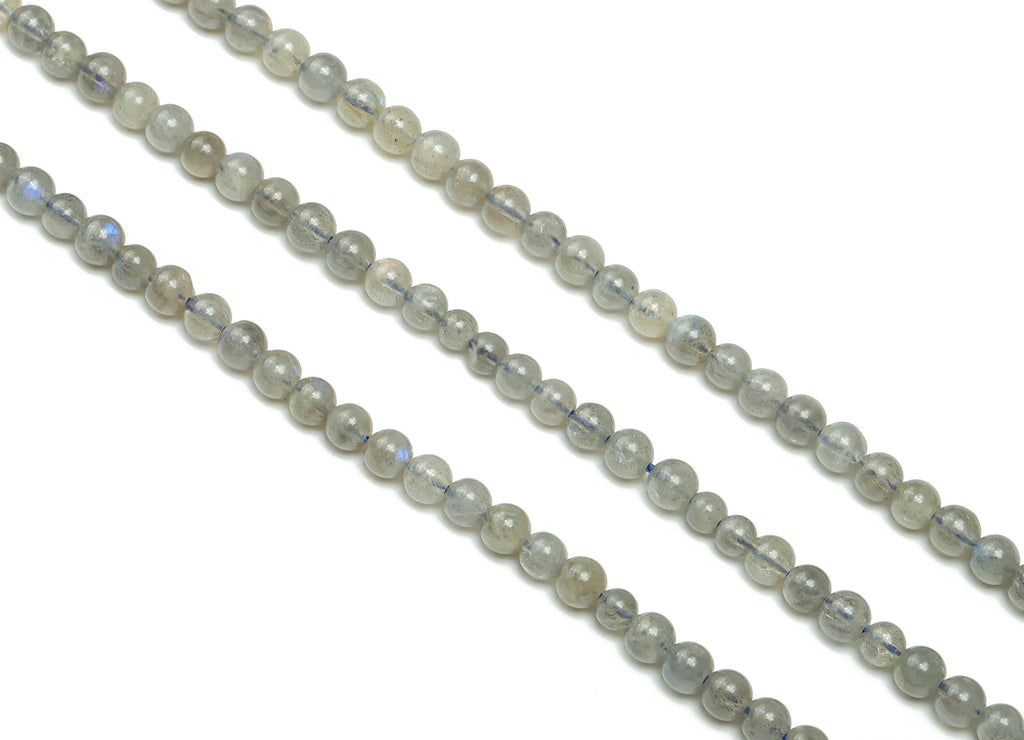 Labradorite Crystal Round Beads 4mm - 15.5 inch - Round Gemstone Beads -  Natural Stone Beads - 4x4mm - NS1470 - DOMEDBAZAAR