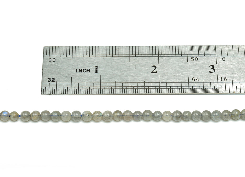 Labradorite Crystal Round Beads 4mm - 15.5 inch - Round Gemstone Beads -  Natural Stone Beads - 4x4mm - NS1470 - DOMEDBAZAAR