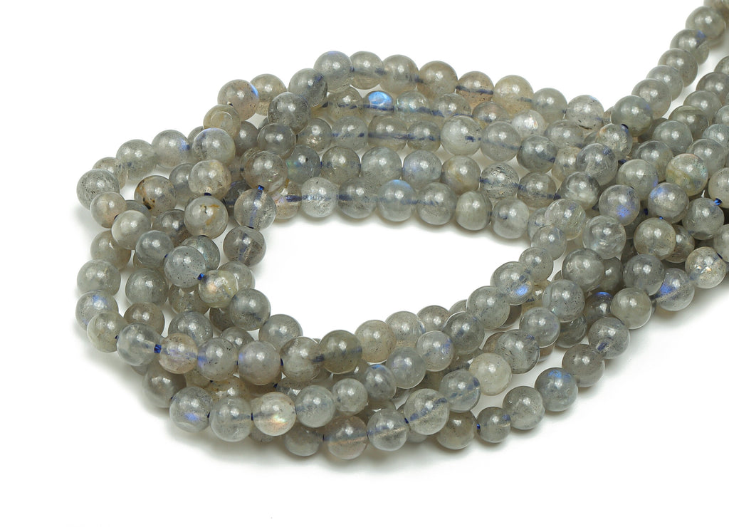 Labradorite Crystal Round Beads 4mm - 15.5 inch - Round Gemstone Beads -  Natural Stone Beads - 4x4mm - NS1470 - DOMEDBAZAAR