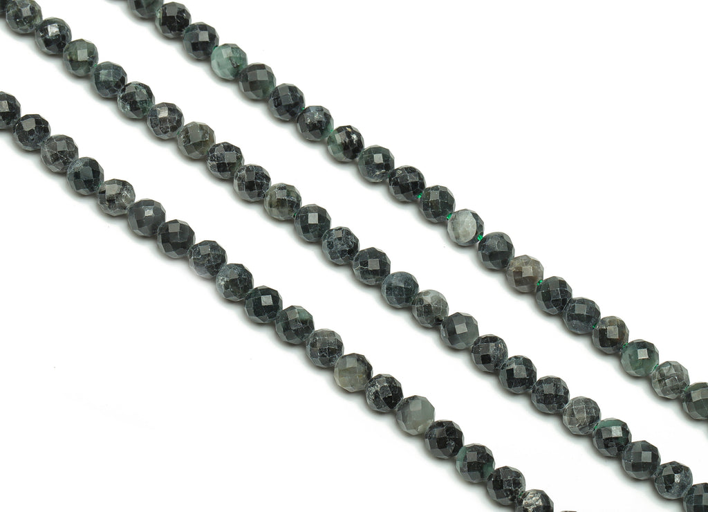 Emerald Round Beads 4.5mm - 15.5 inch - Faceted Round Gemstone Beads -  Natural Stone Beads - 4.5x4.5mm - NS1464 - DOMEDBAZAAR
