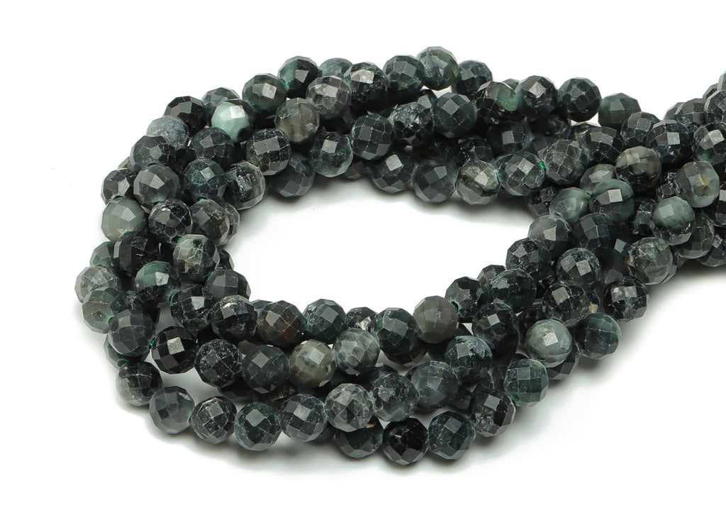 Emerald Round Beads 4.5mm - 15.5 inch - Faceted Round Gemstone Beads -  Natural Stone Beads - 4.5x4.5mm - NS1464 - DOMEDBAZAAR