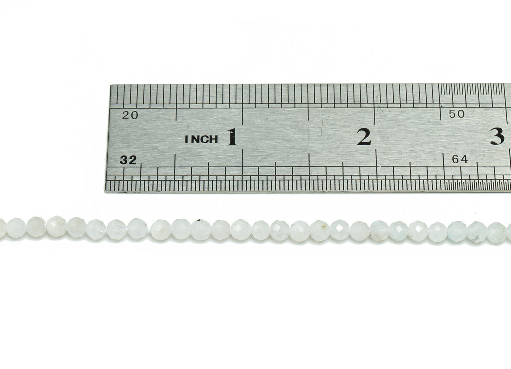 Blue Moon Stones Round Beads 4mm - 15.5 inch - Faceted Round Gemstone Beads - Natural Stone Beads - 4x4mm - NS1479 - DOMEDBAZAAR