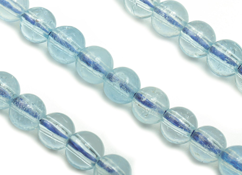 Aquamarine Round Beads 4mm - 15.5 inch - Round Gemstone Beads - Natural Stone Beads - 4x4mm - NS1517 - DOMEDBAZAAR