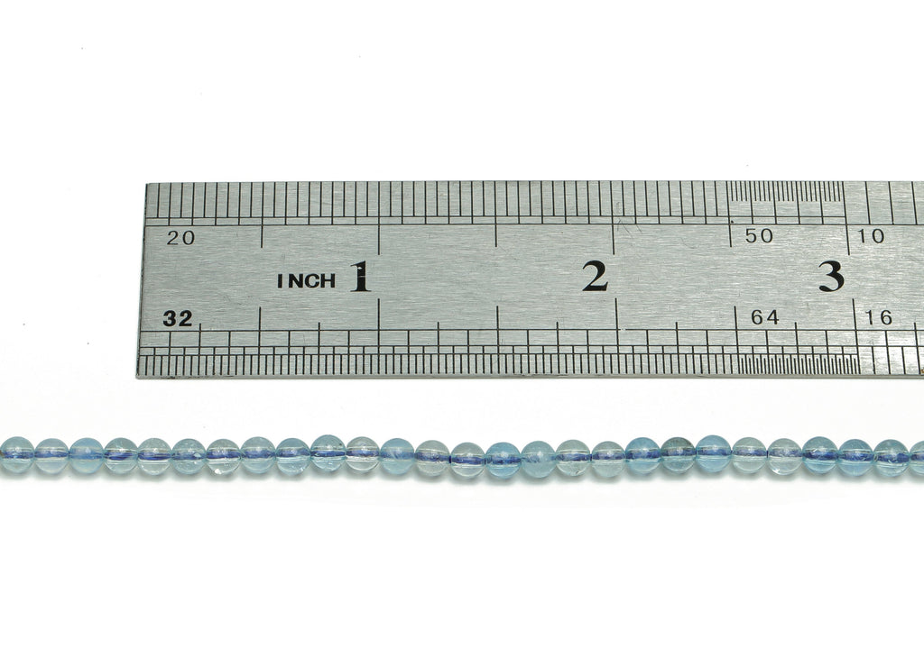 Aquamarine Round Beads 4mm - 15.5 inch - Round Gemstone Beads - Natural Stone Beads - 4x4mm - NS1517 - DOMEDBAZAAR