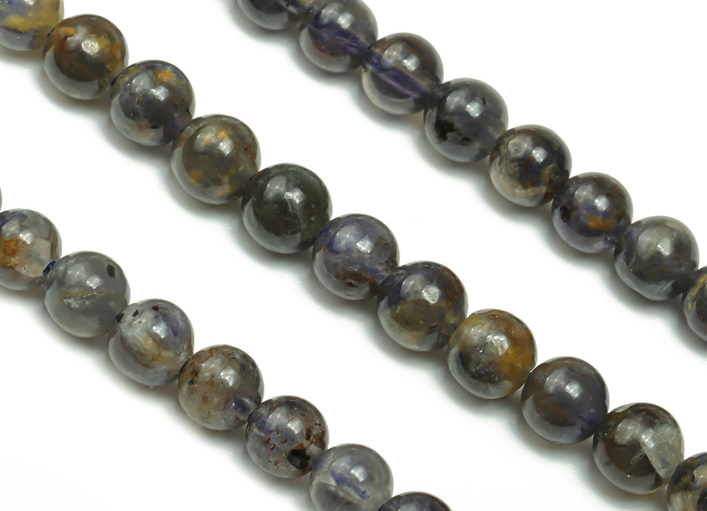 Iolite Round Beads 4mm - 15.5 inch - Round Gemstone Beads - Natural Stone Beads  - 4x4mm - NS1528 - DOMEDBAZAAR