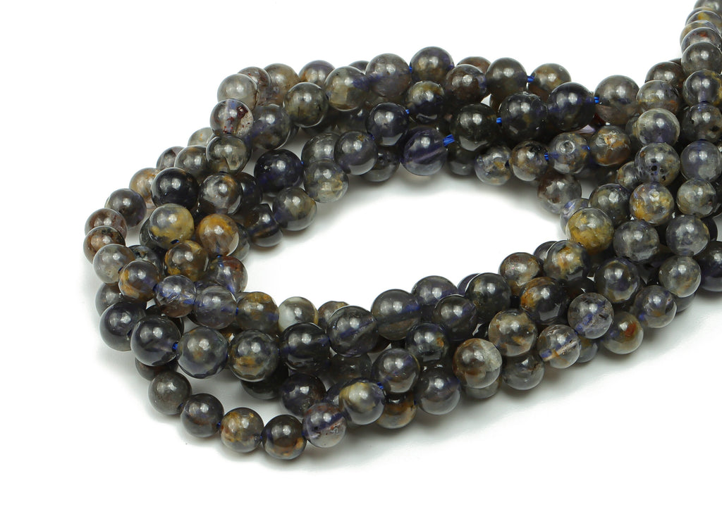 Iolite Round Beads 4mm - 15.5 inch - Round Gemstone Beads - Natural Stone Beads  - 4x4mm - NS1528 - DOMEDBAZAAR