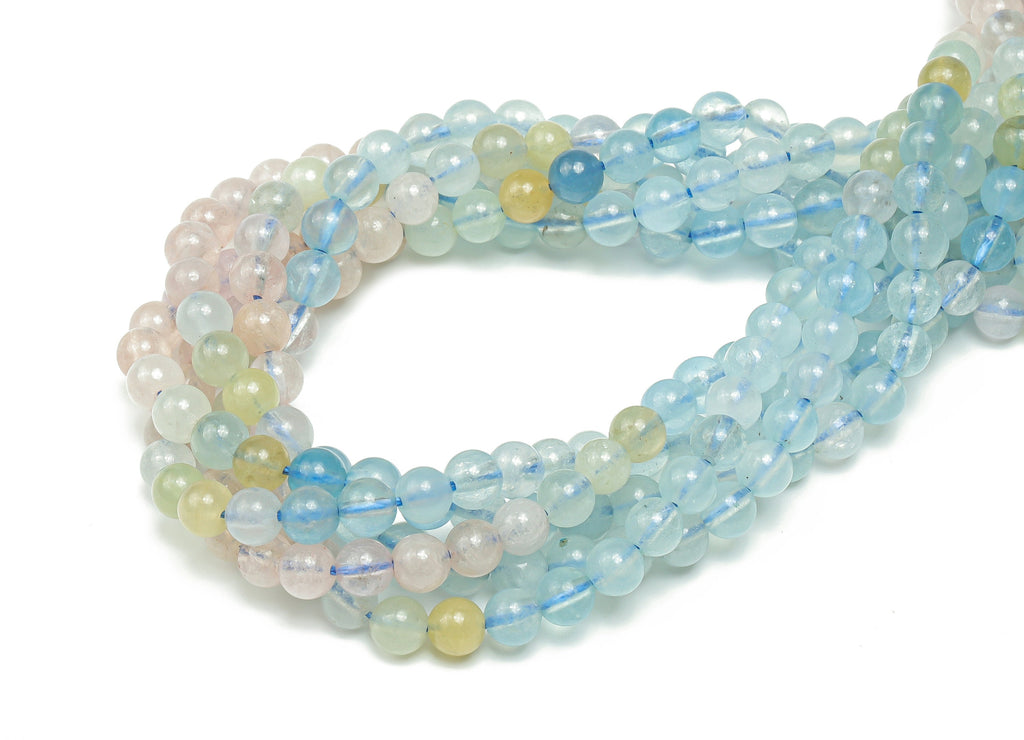 Aquamarine Round Beads 4mm - 15.5 inch - Round Gemstone Beads - Natural Stone Beads  - 4x4mm - NS1478 - DOMEDBAZAAR