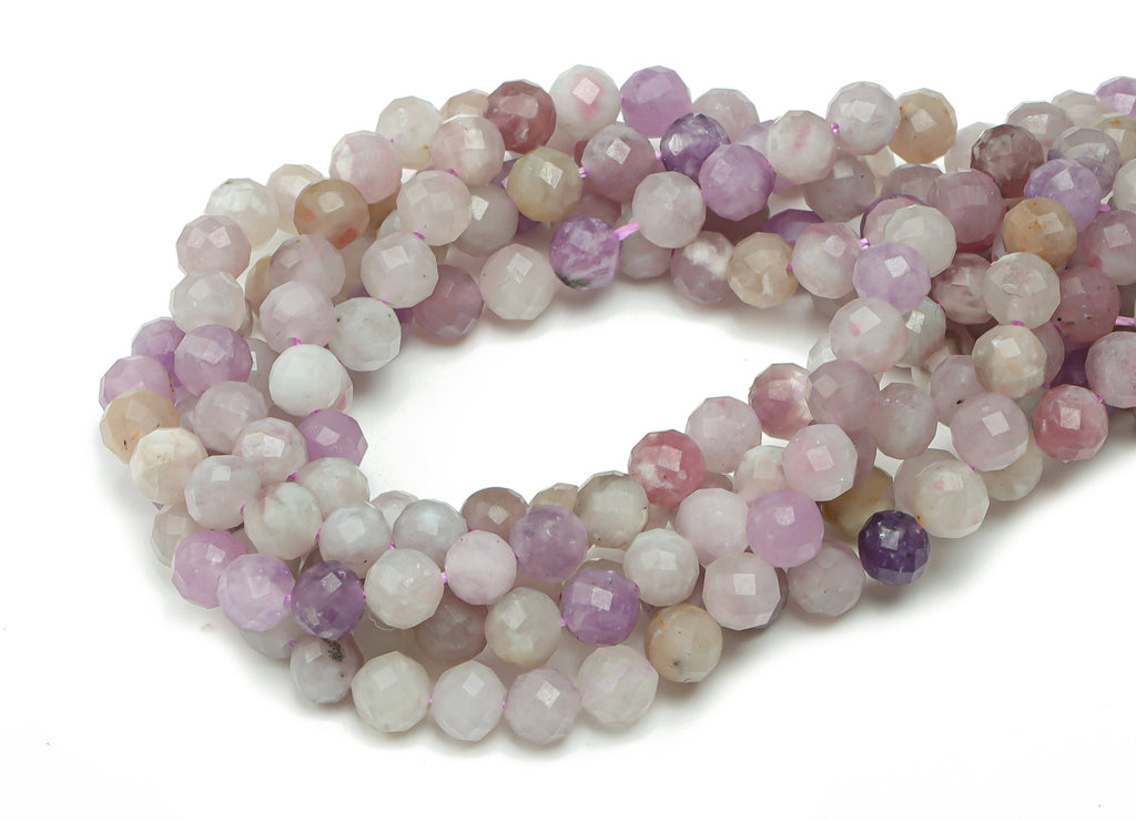 Lilac Round Beads 4mm - 15.5 inch - Faceted Round Gemstone Beads - Natural Stone Beads  - 4x4mm - NS1518 - DOMEDBAZAAR