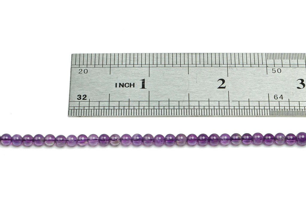 Amethyst Round Beads 4mm - 15.5 inch - Round Gemstone Beads - Natural Stone Beads - 4x4mm - NS1530 - DOMEDBAZAAR
