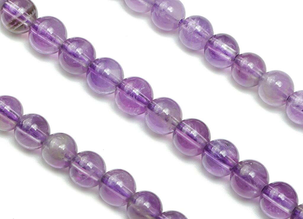 Amethyst Crystal Round Beads 4mm - 15.5 inch - Round Gemstone Beads - Natural Stone Beads - 4x4mm - NS1471 - DOMEDBAZAAR