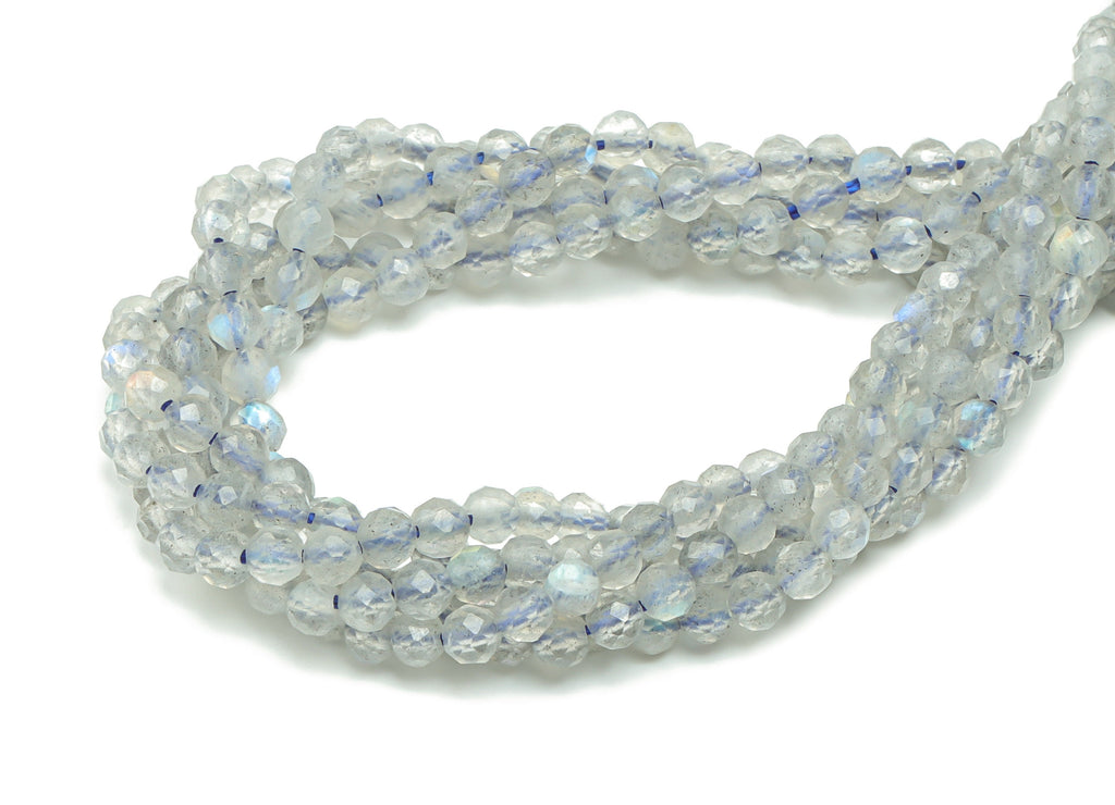 Labradorite Round Beads 3mm - 15.5 inch - Faceted Round Gemstone Beads - Natural Stone Beads - 3x3mm - NS1541 - DOMEDBAZAAR