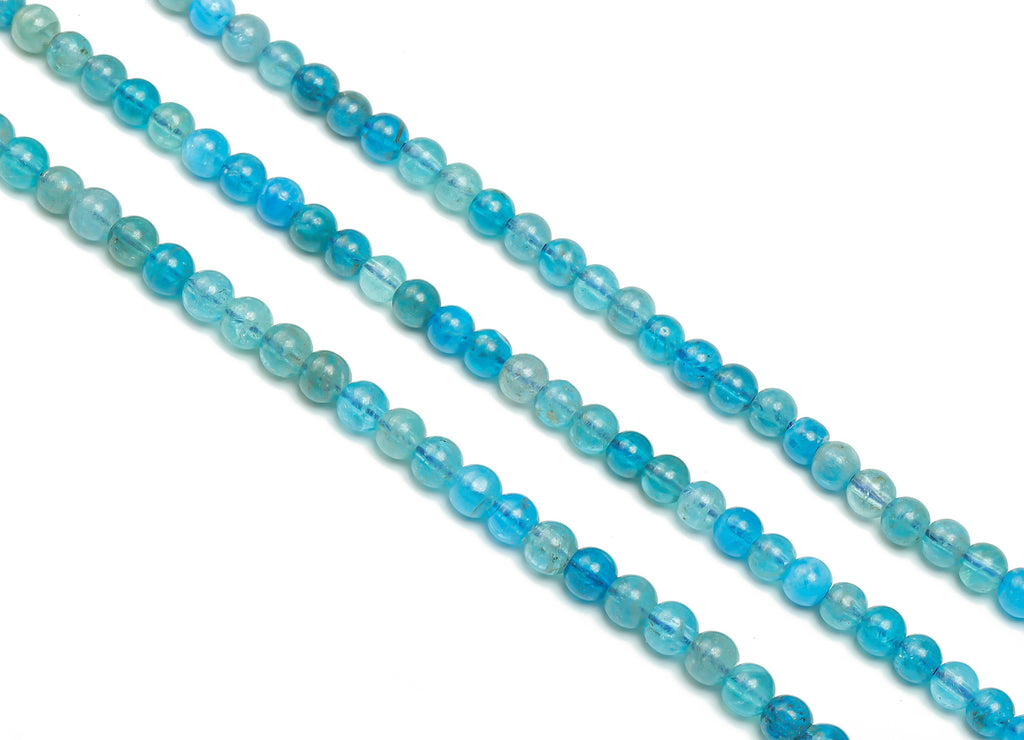 Blue Phosphate Round Beads 4mm - 15.5 inch -Round Gemstone Beads - Natural Stone Beads - 4x4mm - NS1485 - DOMEDBAZAAR