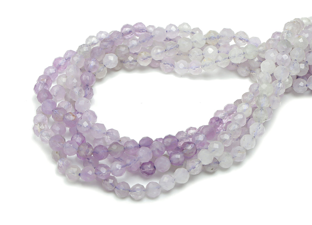 Lavender Round Beads 3mm - 15.5 inch - Faceted Round Gemstone Beads - Natural Stone Beads - 3x3mm - NS1534 - DOMEDBAZAAR