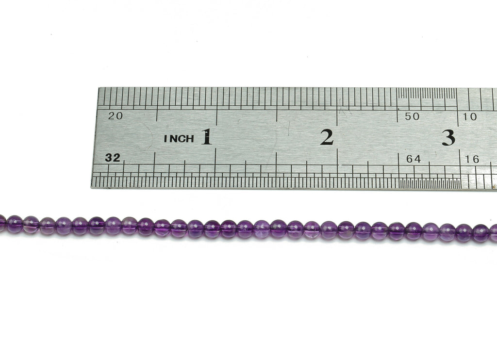 Amethyst Round Beads 4mm - 15.5 inch - Round Gemstone Beads - Natural Stone Beads - 4x4mm - NS1503 - DOMEDBAZAAR