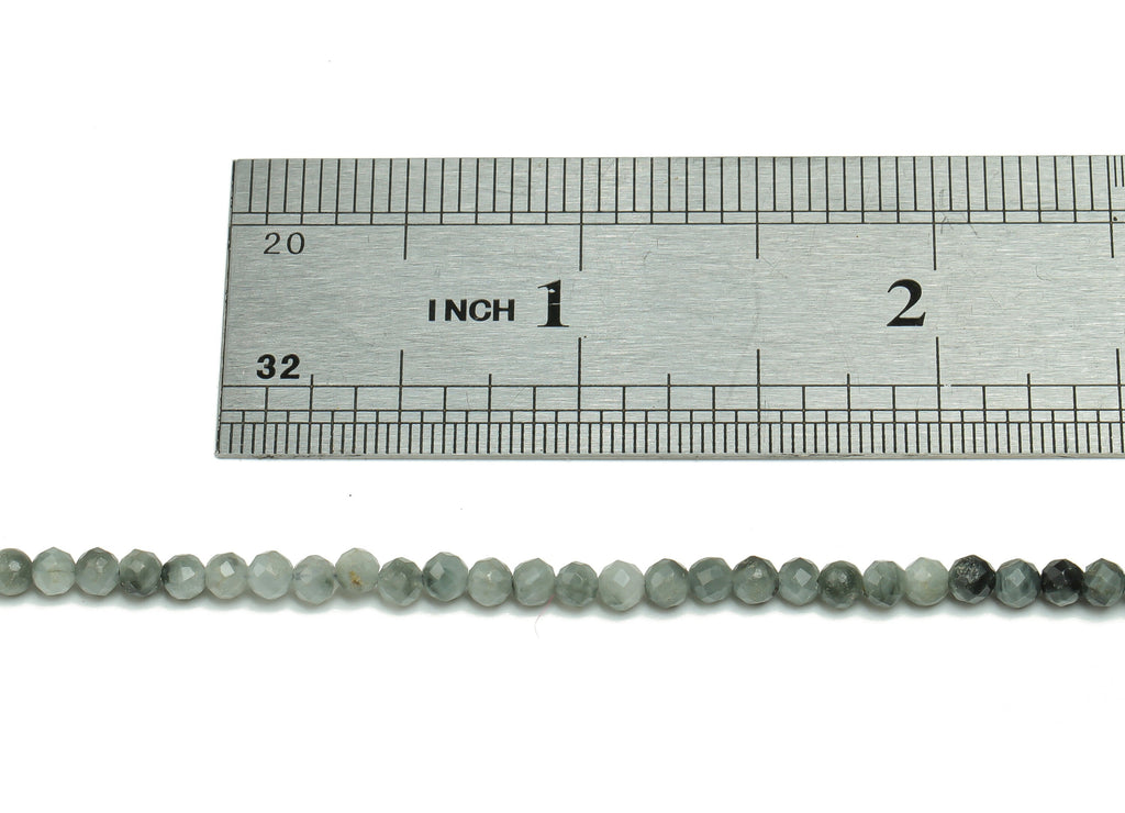 The eagle ’s Eye Round Beads 3mm - 15.5 inch - Faceted Round Gemstone Beads - Natural Stone Beads - 3x3mm - NS1514 - DOMEDBAZAAR