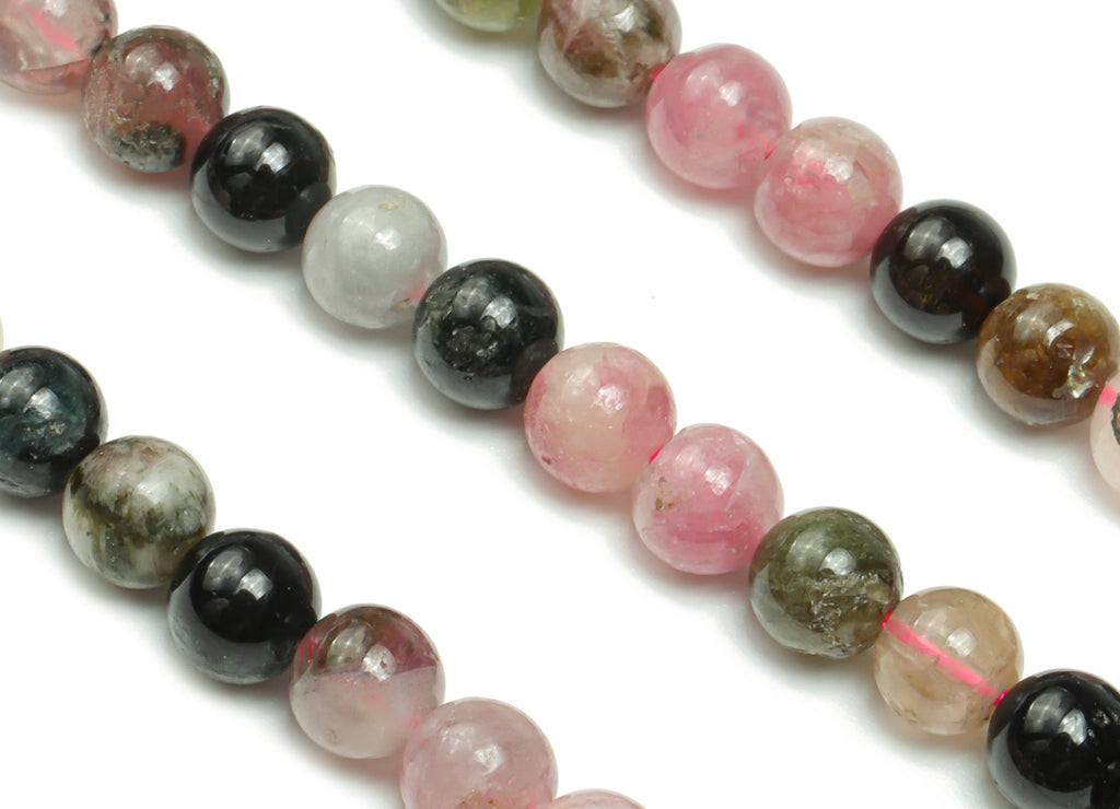 Tourmaline Round Beads 5mm - 15.5 inch - Round Gemstone Beads - Natural Stone Beads - 5x5m - NS1536 - DOMEDBAZAAR