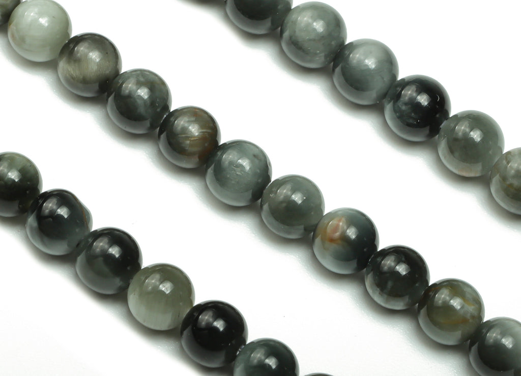 The Eagle‘s Eye Round Beads 4mm - 15.5 inch - Round Gemstone Beads - Natural Stone Beads - 4x4m - NS1508 - DOMEDBAZAAR