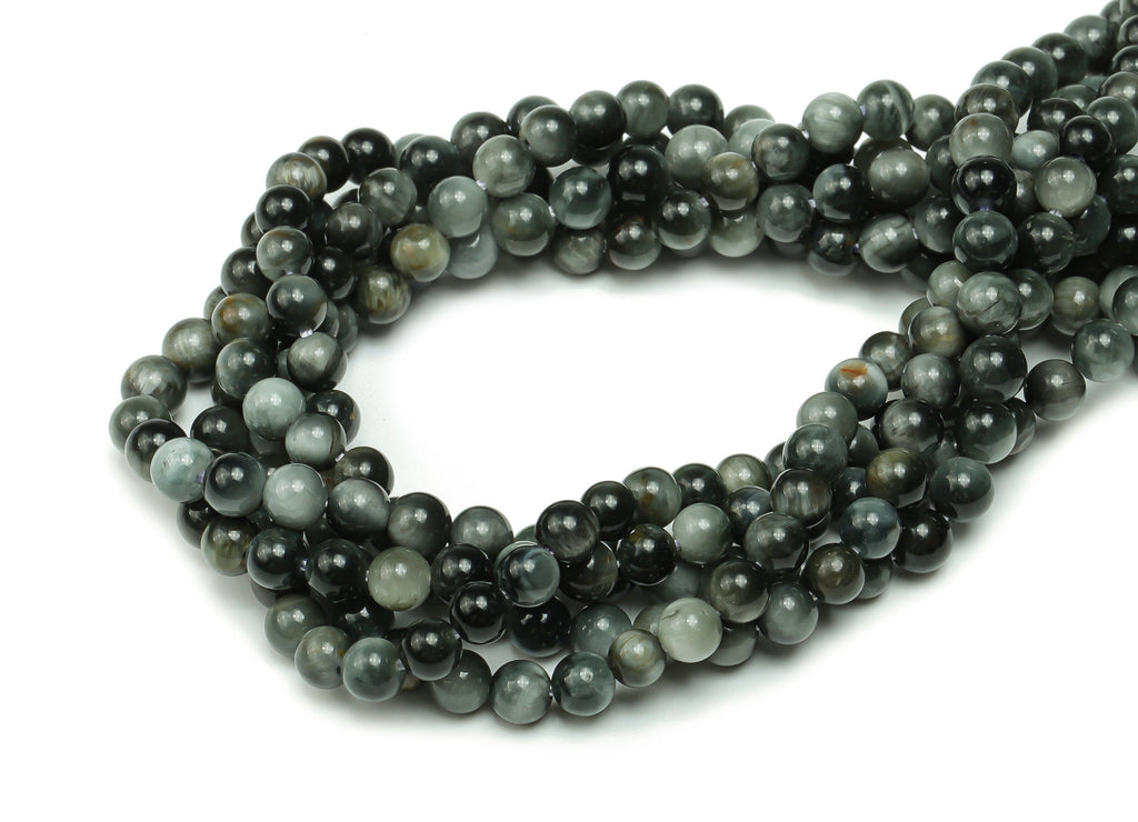 The Eagle‘s Eye Round Beads 4mm - 15.5 inch - Round Gemstone Beads - Natural Stone Beads - 4x4m - NS1508 - DOMEDBAZAAR