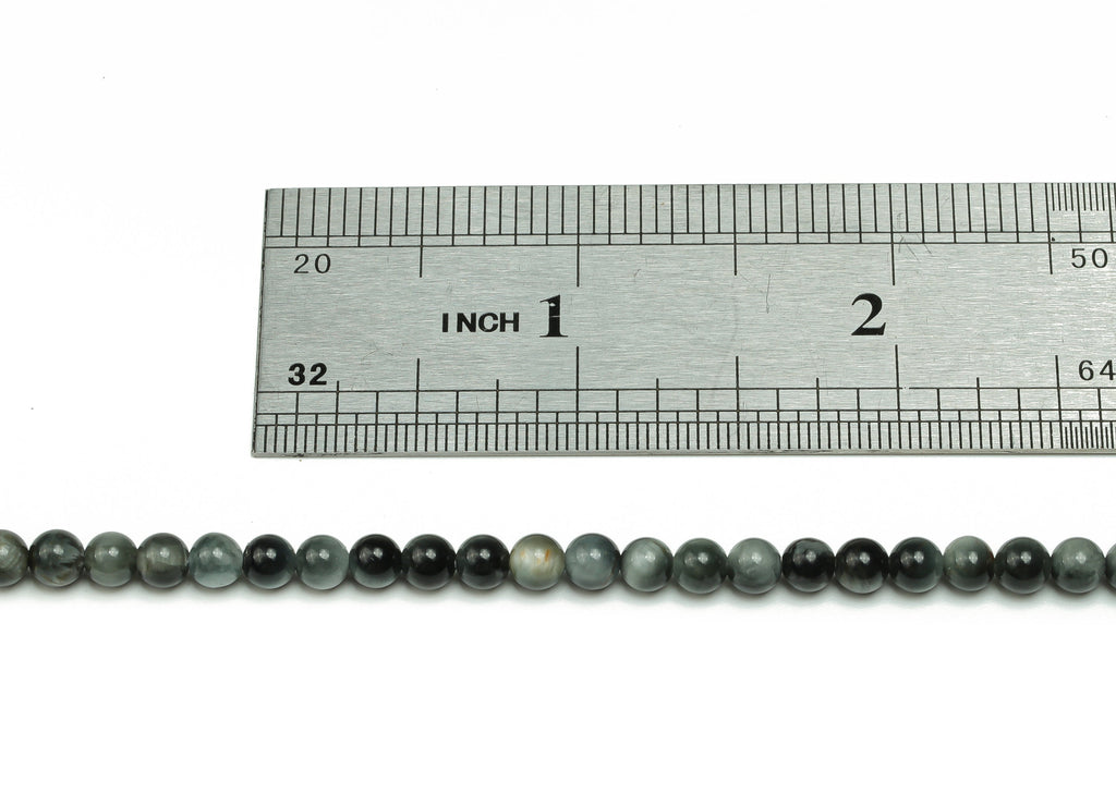 The Eagle‘s Eye Round Beads 4mm - 15.5 inch - Round Gemstone Beads - Natural Stone Beads - 4x4m - NS1508 - DOMEDBAZAAR