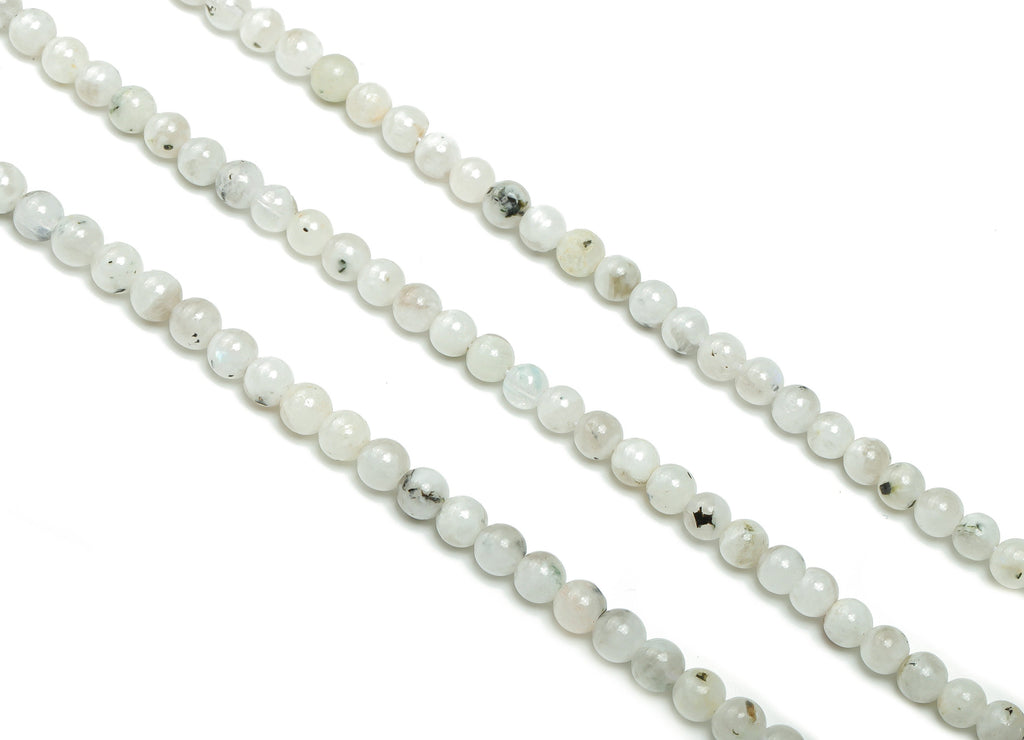 Blue Moonstone Round Beads 4mm - 15.5 inch - Round Gemstone Beads - Natural Stone Beads - 4x4m - NS1501 - DOMEDBAZAAR