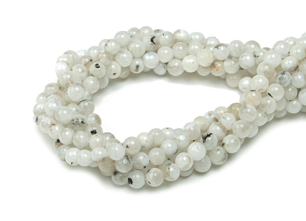 Blue Moonstone Round Beads 4mm - 15.5 inch - Round Gemstone Beads - Natural Stone Beads - 4x4m - NS1501 - DOMEDBAZAAR