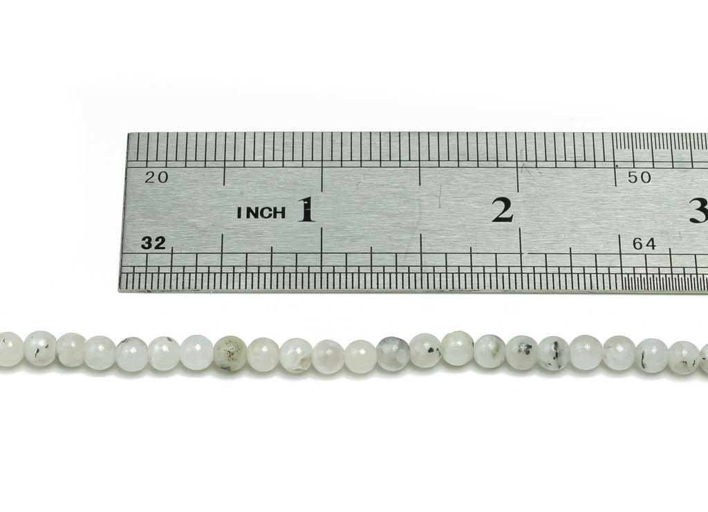 Blue Moonstone Round Beads 4mm - 15.5 inch - Round Gemstone Beads - Natural Stone Beads - 4x4m - NS1501 - DOMEDBAZAAR