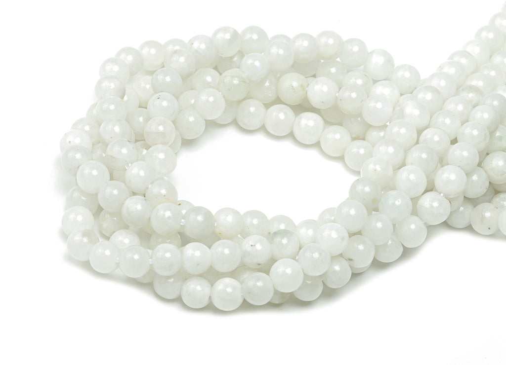 Blue Moonstone Round Beads 4mm - 15.5 inch - Round Gemstone Beads - Natural Stone Beads - 4x4m - NS1486 - DOMEDBAZAAR