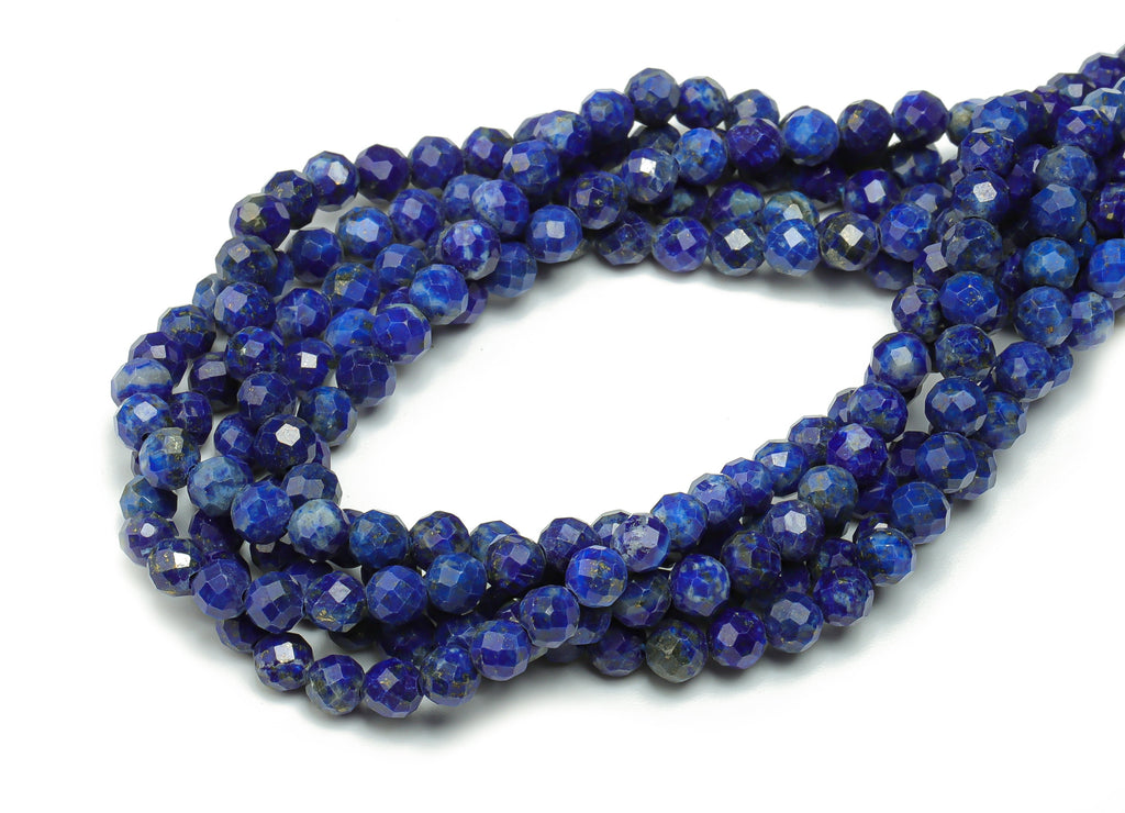 Lapis Lazuli Round Beads 4mm - 15.5 inch - Faceted Round Gemstone Beads - Natural Stone Beads - 4x4m - NS1511 - DOMEDBAZAAR