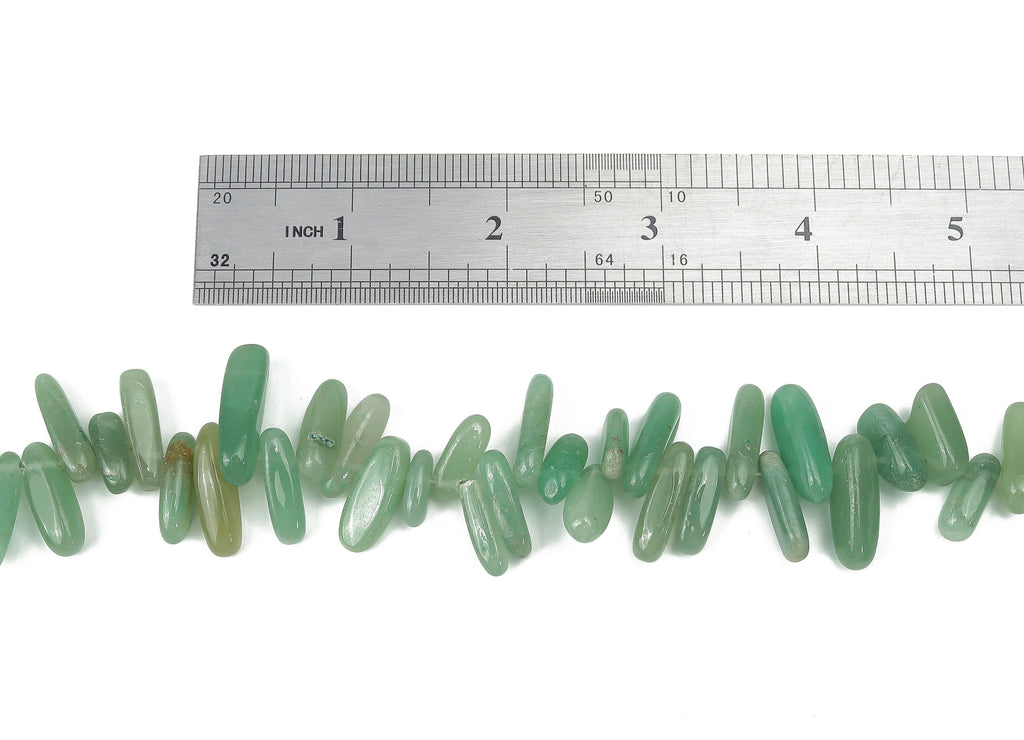 Aventurine Nugget Stone - 38cm / 1 strand - Large Chip - Natural Stone Beads - Jewelry Making Supplies - 25x6.67x5.11mm - NS1859C - DOMEDBAZAAR