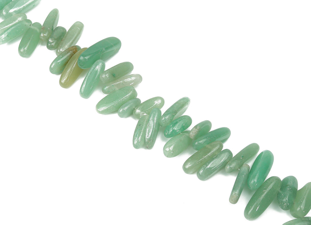 Aventurine Nugget Stone - 38cm / 1 strand - Large Chip - Natural Stone Beads - Jewelry Making Supplies - 25x6.67x5.11mm - NS1859C - DOMEDBAZAAR
