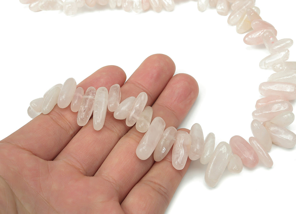 Rose Quartz Nugget Stone - 36cm / 1 strand - Large Chip - Natural Stone Beads - Jewelry Making Supplies - 23x7.46x6.68mm - NS1859D - DOMEDBAZAAR