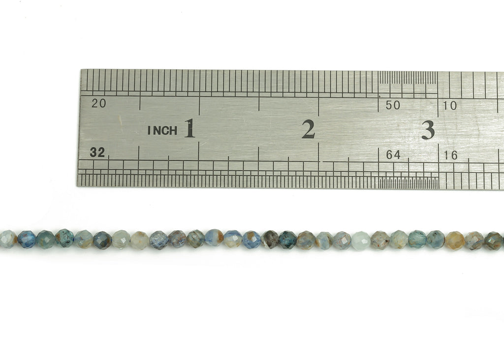Kyanite Round Beads 4mm - 15.5 inch - Faceted Round Gemstone Beads - Natural Stone Beads - 4x4mm - NS1774 - DOMEDBAZAAR