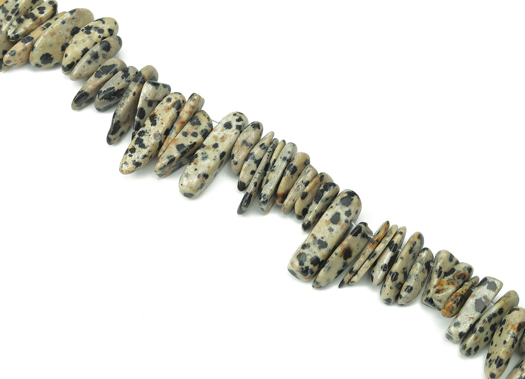 Dalmatian Nugget Stone - 45cm / 1 strand - Large Chip - Natural Stone Beads - Jewelry Making Supplies - 16x7.78x4.48mm - NS1859G - DOMEDBAZAAR