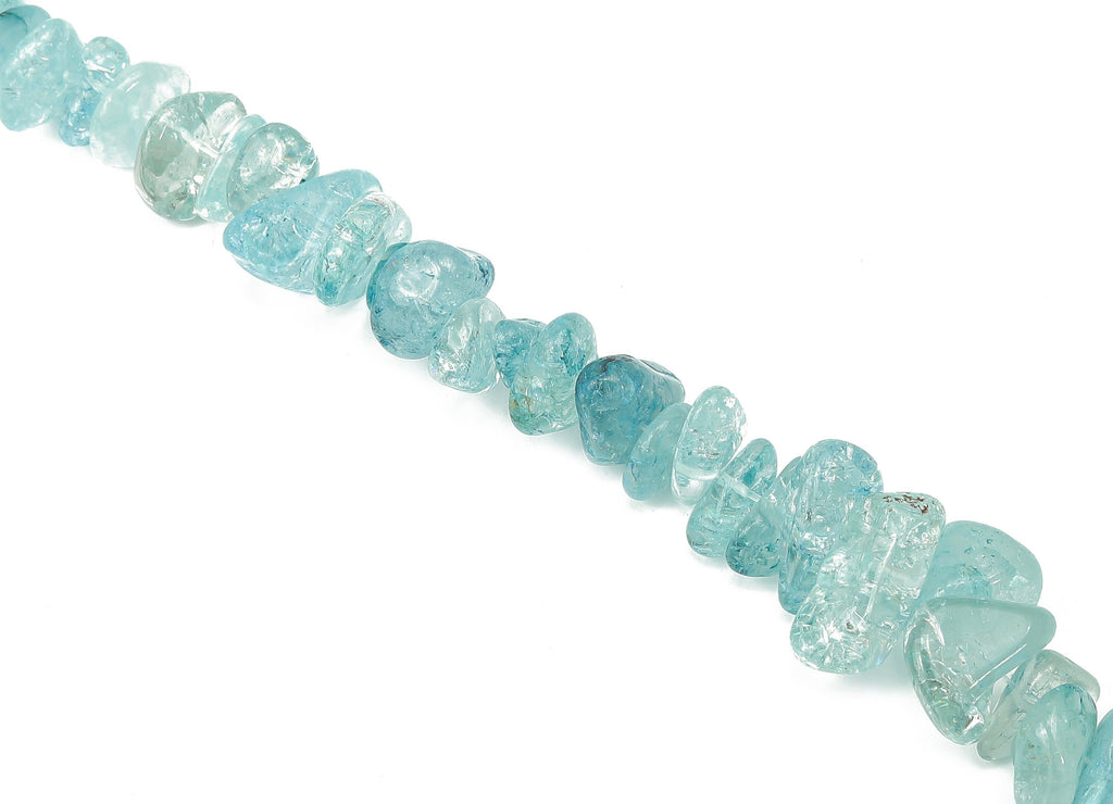 Blue Quartz Raw Stone - 40cm / 1 strand - Quartz Crystal - Natural Stone Beads - Jewelry Making Supplies - 14.3x12.46x6.18mm - NS1858E - DOMEDBAZAAR