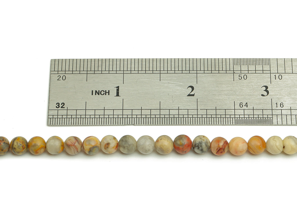 Round Gemstone Beads - 6mm Crazy Agate Beads Round Crystal - 15.5&quot; /63PCS/ 1 Strand - 6.4x6.1mm - Natural Stone Beads - NS1868 - DOMEDBAZAAR