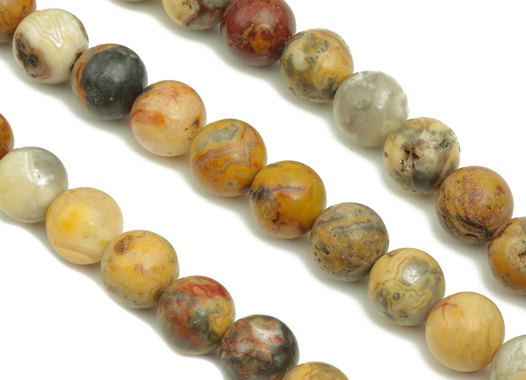 Round Gemstone Round Beads - 10mm Crazy Agate Crystal Beads - 15.5&quot; /38PCS/ 1 Strand - 10x9.9mm - Natural Stone Beads - NS1870 - DOMEDBAZAAR