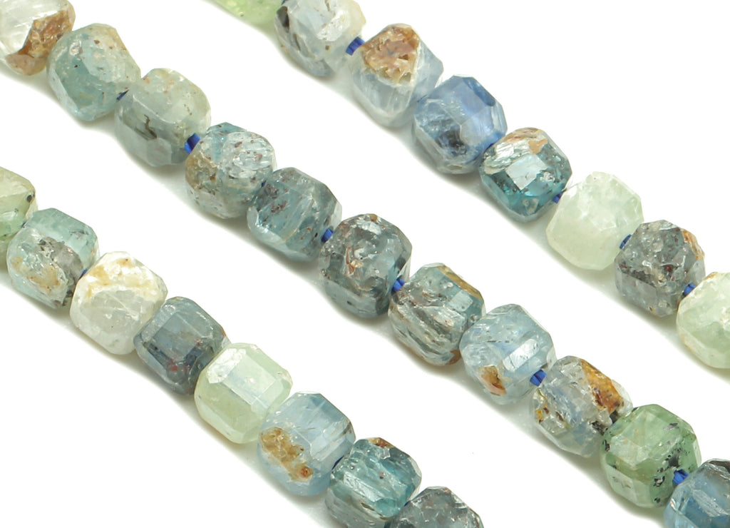 Faceted Cube Gemstone Beads - 3mm Kyanite Cube Beads Crystal - 15.5&quot; /1 Strand - 3x2.9mm - Natural Stone Beads - NS1884 - DOMEDBAZAAR